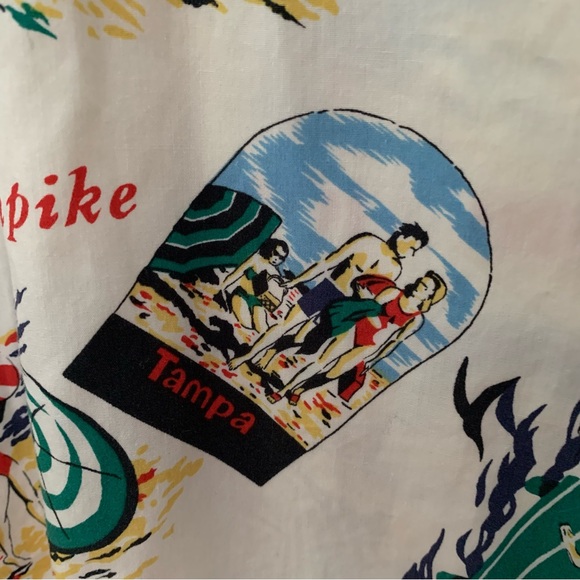 Vintage Florida Retro Postcard Turnpike Toll Collector Uniform Novelty Shirt Top - Picture 15 of 15